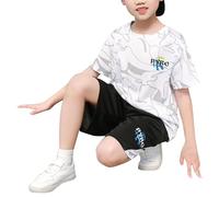 Boys and Toddlers' Outfit Sets Casual Kids Hawaiian Shirt Short Dinosaur Monster Print Top Printed Cabana Set Beach Vacation Suit Daywear Merchandise Gift White