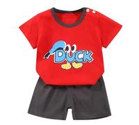 Boys and Toddlers' Outfit Sets Kids Colour Blocked Dinosaur Monster Print top Short Sleeve Graphic tee Camouflage Loungewear Stylish Letter Pattern Set Festival Clothes