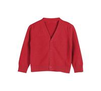 Boys Anti-Pill V-Neck Cardigan Sweater Kids Girls School Uniform Cardigan Sweaters Basic Solid Button Knitted Cardigans Girls Autumn Winter Cable Knit Tops Warm Trendy Clothes (Red, 12-18 Months)