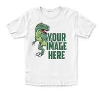 Boys Any Image White DTG T Shirt - Personalised Birthday Gifts for Son - Custom Text and Picture Tee, 9-11 Years, White