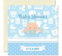 Boys Baby Shower Card - its a Boy - Newborn Congratulations Card 145 x 145mm