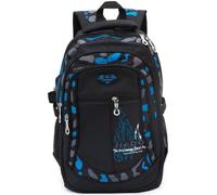 Boys Backpack Student Kids Bookbags Durable School Bags Big Heavy Duty Travel Waterproof (2-Blue)