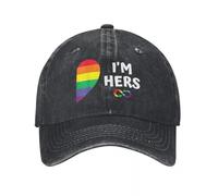 Boys Baseball Cap，Im Hers Shes Mine Pride Lesbian Couples LGBTQ Demin Trucker Hat Durable for All Seasons Golf Hat Men's Baseball Cap