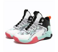 Boys Basketball Trainers Kids Anti-Slip Sports Shoes Mesh Breathable High Top Flat Wide Sneakers Trendy Comfy Lightweight Running Walking Athletic Shoes (Mint Green, 10.5 Little Child)
