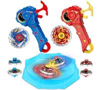 Boys Battle Spinning Top, 2 Set Bey Battling Tops, Battling Blade Burst Tops, Light up Spinning Toys for Kids, Metal Fusion with stadium and 2 Launcher Toys Gift