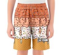 Boys Big Kids Swim Trunks, Compression Liner, Board Shorts, 6-20 Years #D Orange