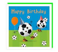 Boys Birthday Card - Football Party - Fun Sporty Embellished Googly Eye Design - Made in the UK - Eco-Friendly