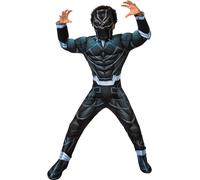 Rubies 301734S Black Panther Deluxe Kids Fancy Dress, Boys, Multicolour, 7-8 Years Halloween Halloween