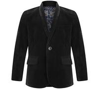 Boys Black Velvet Blazer Kid Suit Jacket Paisley Lining Smart Casual Formal Coat 1Y-15Y and Free Suit Bag Included (7 Years)