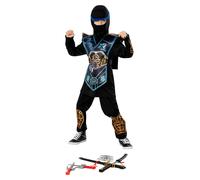 Boys Blue Ninja Halloween Martial Arts Cosplay Fancy Dress Kids Costume