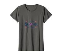 Boys Breast Cancer Awareness Little Man Big Heart Cause T-Shirt, Women, Asphalt, M