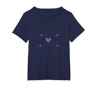 Boys Breast Cancer Awareness Little Man Big Heart Cause T-Shirt, Women's Plus, Navy, 2X