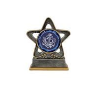 Boys Brigade Trophy Star 110mm Antique Silver and Gold Resin Award Free Engraving RST004AS-CL