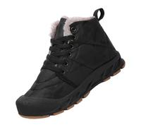 Boys Camouflage Boots Kids Girls Fall Winter Fleece Lined Trainers Slip On High Top Cotton Sneakers Warm Outdoor Anti-Slip Sports Athletic Shoes (Black, 6-7 Years)
