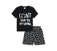 Boys Can't Hear You I'm Gaming Black Cotton Short Pyjama Set