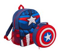 Marvel Captain America Backpack With Detachable Lunch Bag Water Bottle Holder Boys Matching 2 Piece Set Back To School
