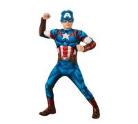 Boys Captain America Costume Kids Super Hero DC Marvel Fancy Dress Outfit