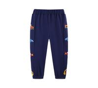 Boys Cargo Jogger Pants with Excavator Airplane Embroidery Fleece Lined Athletic Sweatpants for Toddlers and Kids Winter Fall Casual Play Outfit (Multicolour-C, 6-7 Years)