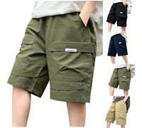 Boys Cargo Shorts Clearance Kids Elastic Waist Sweatpants with Pockets Summer Lightweight Baggy Trousers Casual Pull-On Jogger Shorts Comfy Athletic Beach Short Pants for Teenage Age 5-16 Years Khaki