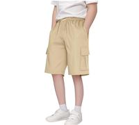 Boys' Cargo Shorts Drawstrin Lightweight Casual Shorts for Kids with Multi Pockets Summer Beach Holiday Wear (Khaki, 7-8 Years)