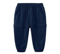 Boys Cargo Trousers 1-5 Years Stretchy Kids Wide Leg Baggy Elasticated Waist Parachute Combat Trousers Casual Outdoor Jogging Bottoms Sweatpants for Dance (Navy, 3-4 Years)