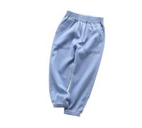 Boys Cargo Trousers Plain Jogging Bottoms Waterproof School Easy Dressing Pull Up Trouser Active Convertible Shrink Fade Resistant Sky Blue