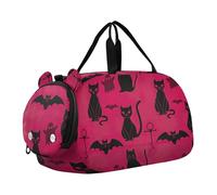 Boys Carry on Duffel Bag Cows Scottish Bulls White Overnight Weekender Duffel Travel Duffle Bags Girls Tote Gym Duffle Kids Luggage, Halloween Black Bat Cat Pink, Classic