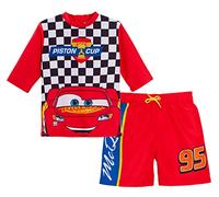 Boys Cars Swim Shorts + Rash Vest Lighting McQueen 2 Piece Swim Set Kids Surf Top + Board Shorts Swimming Set