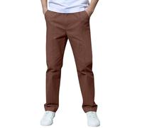 Boys Casual Jogger Pants with Elastic Ankle Cuffs Comfortable Trousers for Youth Outdoor Playwear in Spring and Fall Season (Brown, 10-11 Years)