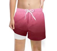 Boys Casual Swim Shorts, Compression Liner, Stretch, Summer Beach, 4-10 Years #D Grey