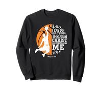 Boys Christian Basketball Stuff Bible Verse Philippians 4:13 Sweatshirt