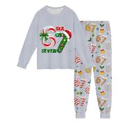 Boys Christmas 67 Print Outfit Set 2 Piece Long Sleeve Top & Trousers Two-Piece Sets Kids Novelty 67 Print Xmas Clothes Toddler Festive Sets for Boys and Girls Age 2-10 (A01-Light Gray, 9-10 Years)