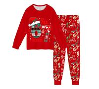 Boys Christmas 67 Print Outfit Set 2 Piece Long Sleeve Top & Trousers Two-Piece Sets Kids Novelty 67 Print Xmas Clothes Toddler Festive Sets for Boys and Girls Age 2-10 Years (A03-Red, 8-9 Years)