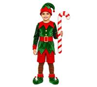 Boys Christmas Elf Outfit Red Green Velvet Tunic Party Wear | Elf style, red green design, velvet tunic, party wear, stage performance, 5-10 years