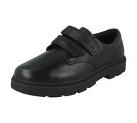 Clarks Boys Lorcam Loop Kid Black Leather Riptape,School Shoes Leather School