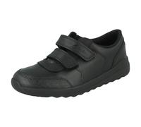 Boys Clarks Daze 2 Step K Double Strap Leather School Shoes With Toe Bumpers