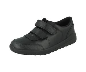 Boys Clarks Double Strap Leather School Shoes With Toe Bumpers Daze 2 Step K