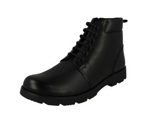Boys Clarks Heath Mid Y Smart Biker Style Ankle Boots