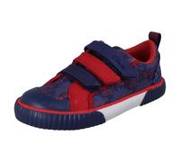 Boys Clarks Playprints Hook And Loop Machine Washable Canvas Foxing Tri