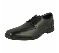 BOYS CLARKS SCALA STEP SMART LEATHER BLACK LACE UP SHOE