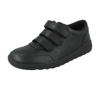 Boys Clarks Triple Strap Leather School Shoes With Toe Bumpers - Daze 2 Step Y