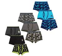 Boys Classic Boxer Shorts 5 9 Or 10 Pack Combed Cotton Blend Designer Trunk Boxers Underwear 2 Years - 13 Years (UK, Age, 9 Years, 10 Years, Regular, 9 Pack Camo/Shark/Skull)
