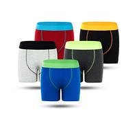 Boys Classic Boxer Shorts 5 9 Or 10 Pack Combed Cotton Blend Designer Trunk Boxers Underwear 2 Years - 13 Years (11-12 Years, 5Pack Neon Band Assorted, 11_years)