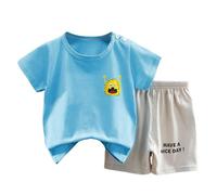 Boys Clothing Sets Loose Athletic Performance Crew Neck T-Shirt and Short Outfits Loose Athletic Performance Crew Neck T-Shirt and Short Outfits Sport Casual Summer Boys Clothing