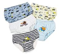 Boys Construction Underwear (5-6 Years) | 5 Pack Organic Cotton Briefs | Soft, Breathable, Eco-Friendly | Digger, Tractor, Builder Prints | Machine Washable Kids Pants