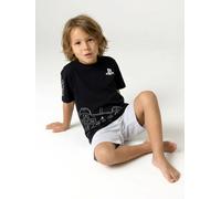 Boys' cotton pyjama shorts with PLAYSTATION logo black