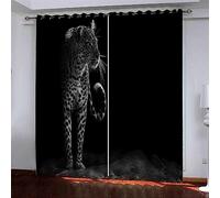 Boys Curtains Black And White Animal Leopard 280 X 250 Cm 3D For Living Room Curtain Shading Thermal Insulated Blackout Curtains 3D Print Decorative Nursery Window Curtains Bedroom Office-4A6I-G7Q
