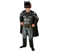 Boys Deluxe Batman Costume Superhero Justice League Halloween Fancy Dress Outfit