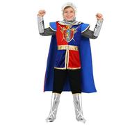 Boys Deluxe Knight Fancy Dress Costume Various Medieval Warrior Crusader Armour Outfit for Kids Halloween Party Dress Up and Roman Cosplay (12-15 Years, a8-Red)
