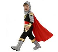Boys Deluxe Knight Fancy Dress Costume Various Medieval Warrior Crusader Armour Outfit for Kids Halloween Party Dress Up and Roman Cosplay (3-6 Years, a10-Red)